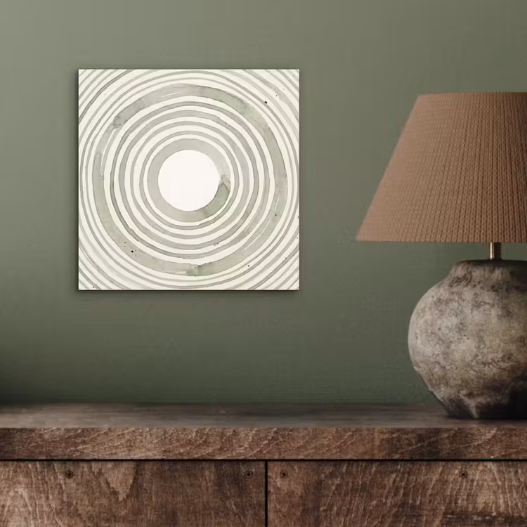 Abstractie - Cirkels - Waterverf - Groen - Modern aluminium wit klein -sfeer2