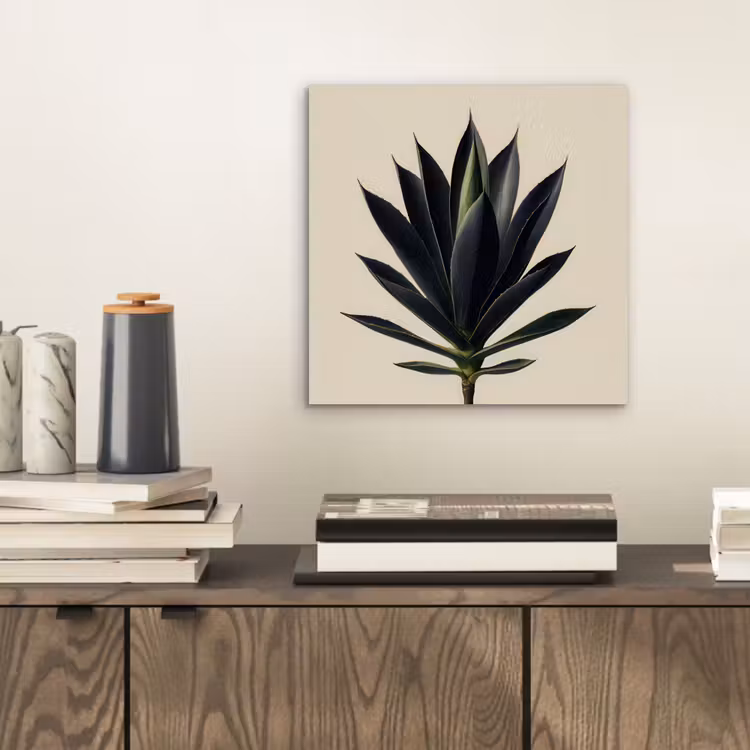 Agaveplant - Symmetrisch - Groen aluminium wit klein -sfeer1