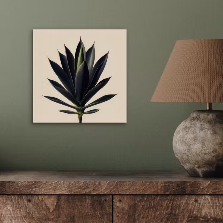 Agaveplant - Symmetrisch - Groen aluminium wit klein -sfeer2