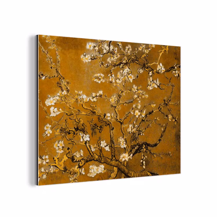 Amandelbloesem - Kunst - Van Gogh - Goud aluminium wit klein -3d
