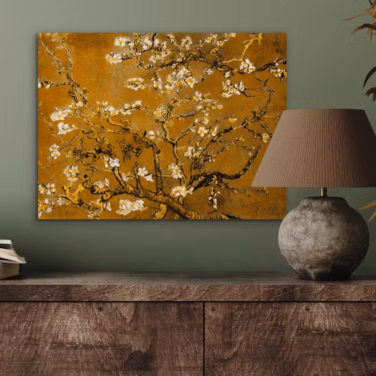 Amandelbloesem - Kunst - Van Gogh - Goud aluminium wit klein -sfeer2
