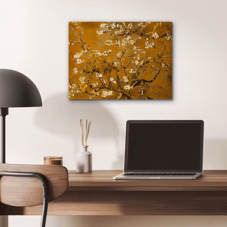 Amandelbloesem - Kunst - Van Gogh - Goud aluminium wit klein -sfeer5