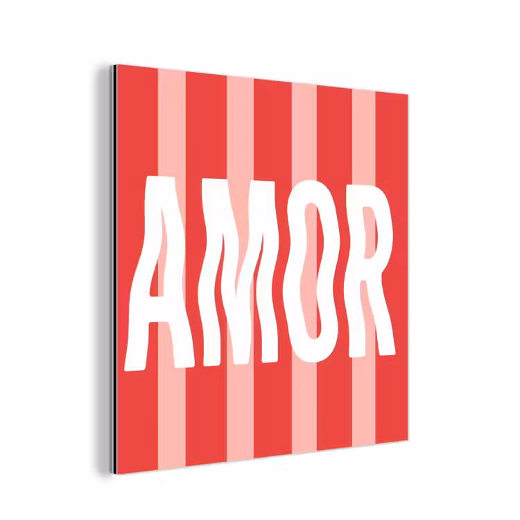 Amor - Strepen - Rood - Roze aluminium wit klein -3d