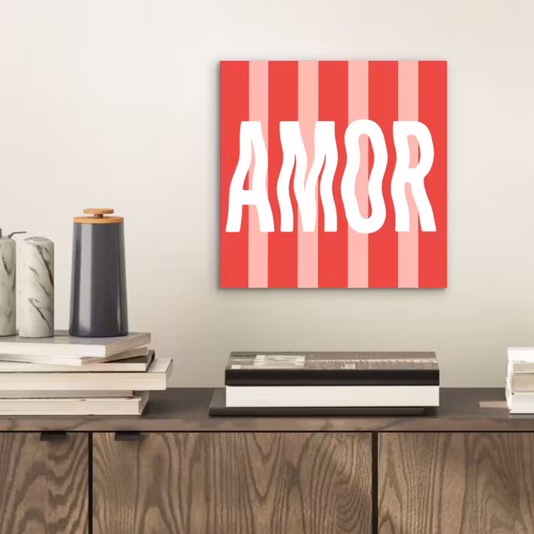 Amor - Strepen - Rood - Roze aluminium wit klein -sfeer1
