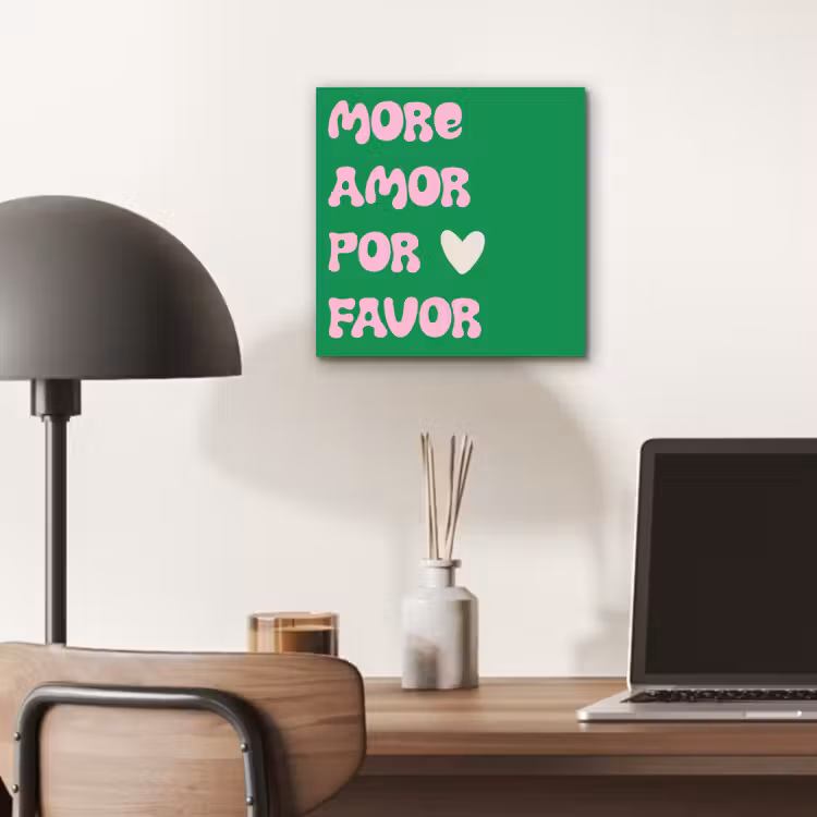 Amor - Valentijn - Groen - Tekst aluminium wit klein -sfeer5