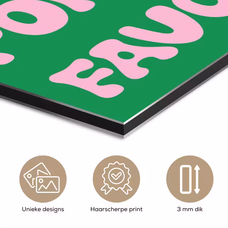 Amor - Valentijn - Groen - Tekst aluminium wit klein -closeup_NL
