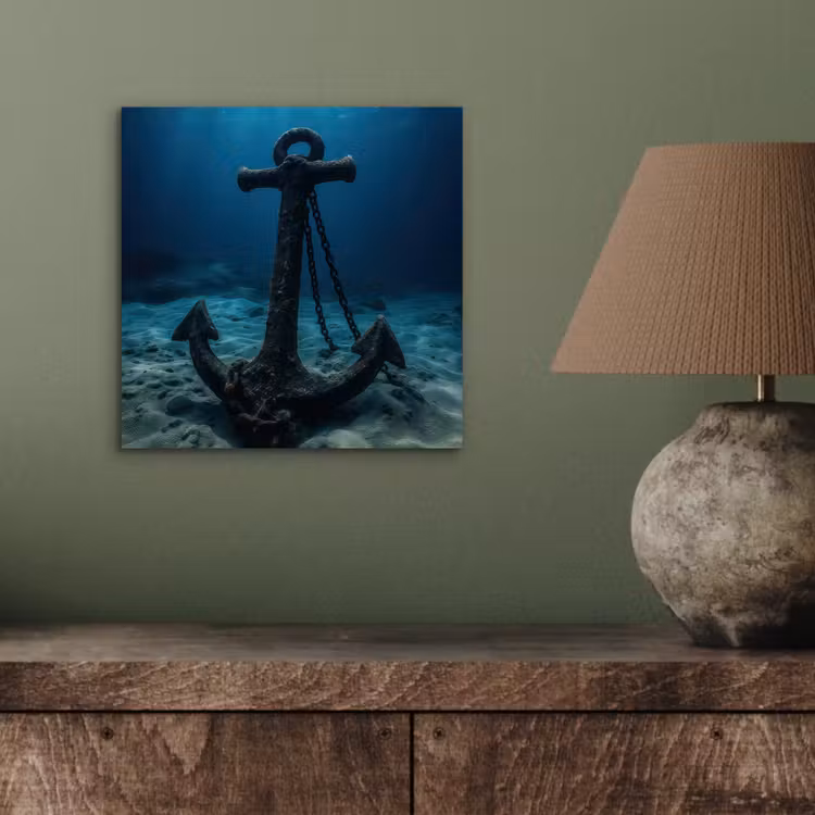Anker - Ijzer - Zeebodem - Zand aluminium wit klein -sfeer2