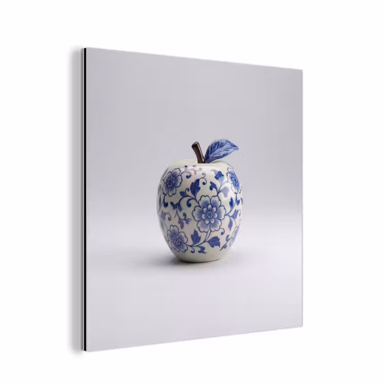 Appel - Blauw - Klassiek aluminium wit klein -3d