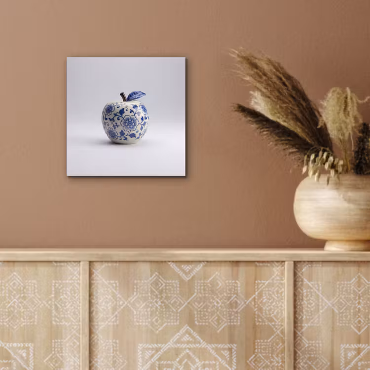 Appel - Blauw - Klassiek aluminium wit klein -sfeer4