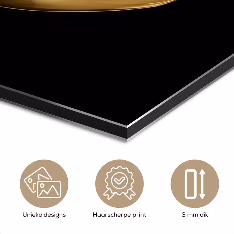 Appel - Goud - Chrome - Zwart aluminium wit klein -closeup_NL