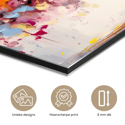 Aquarel - Boom - Kunst - Abstract aluminium wit klein -closeup_NL