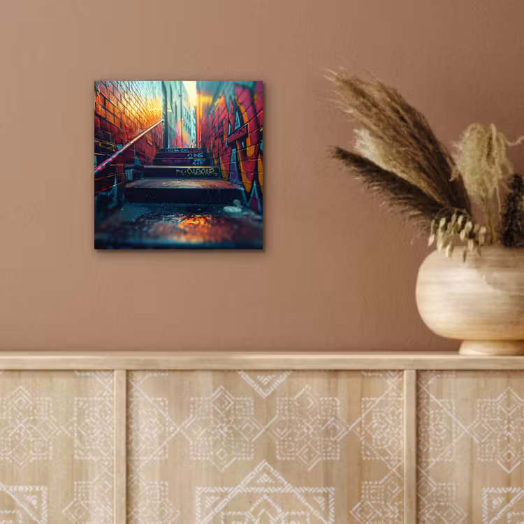Architectuur - Neon - Trap - Graffiti aluminium wit klein -sfeer4