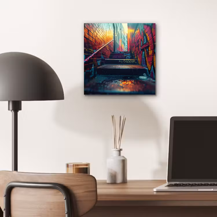 Architectuur - Neon - Trap - Graffiti aluminium wit klein -sfeer5