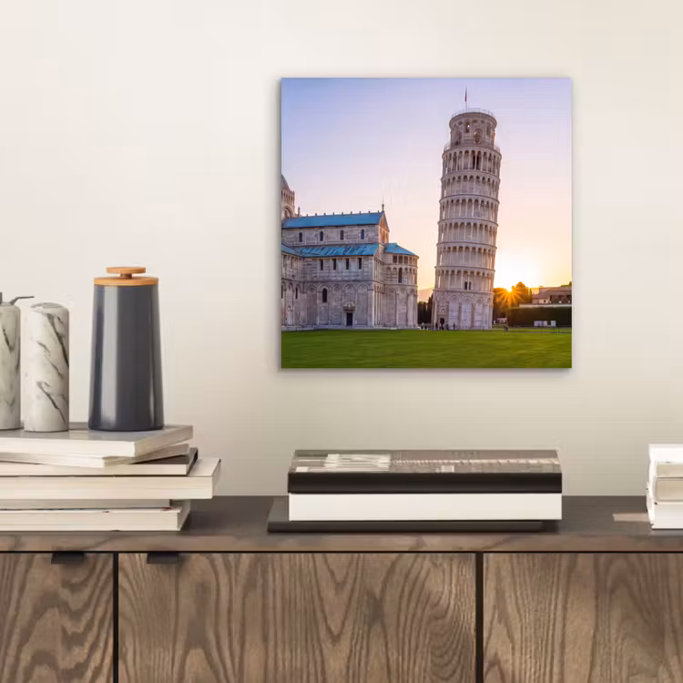 Architectuur - Toren - Pisa - Italië - Zonsondergang aluminium wit klein -sfeer1