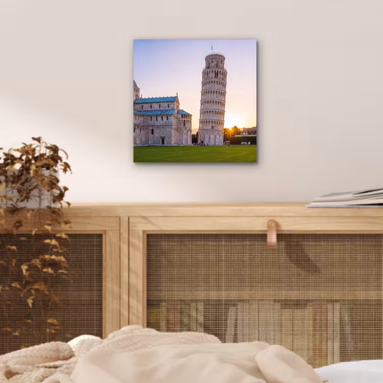 Architectuur - Toren - Pisa - Italië - Zonsondergang aluminium wit klein -sfeer3