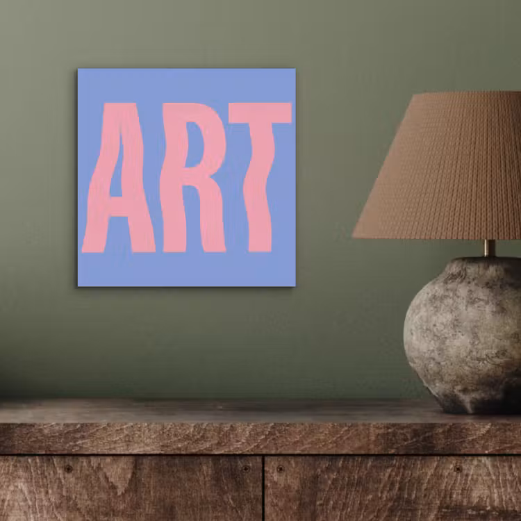 Art - Roze - Blauw aluminium wit klein -sfeer2
