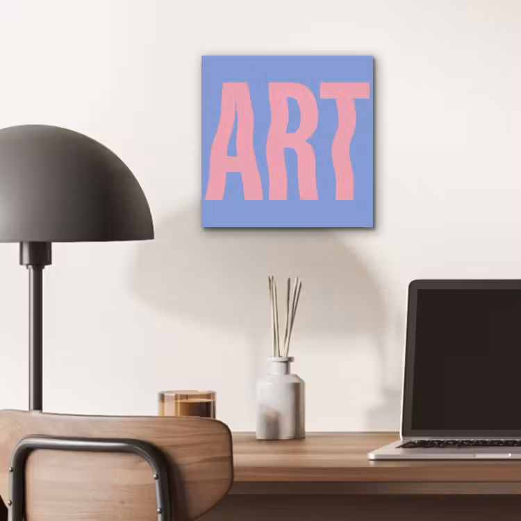 Art - Roze - Blauw aluminium wit klein -sfeer5