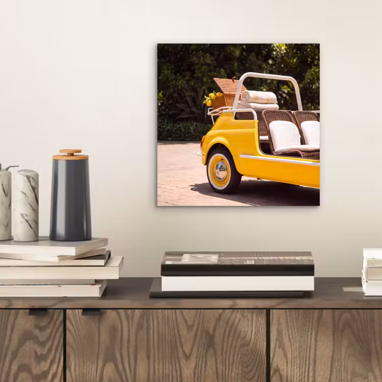Auto - Picknick - Zomer - Geel aluminium wit klein -sfeer1