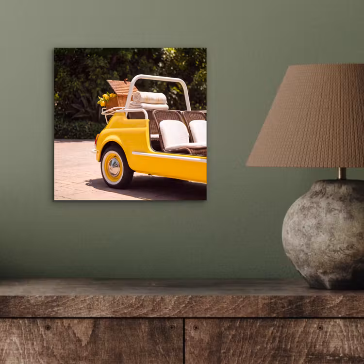 Auto - Picknick - Zomer - Geel aluminium wit klein -sfeer2