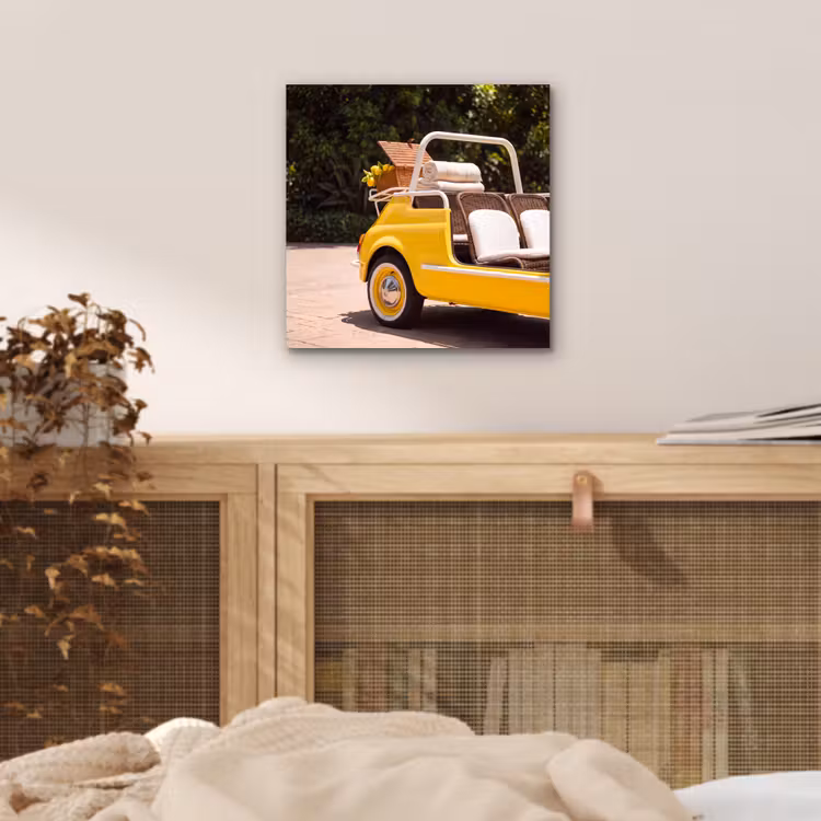 Auto - Picknick - Zomer - Geel aluminium wit klein -sfeer3