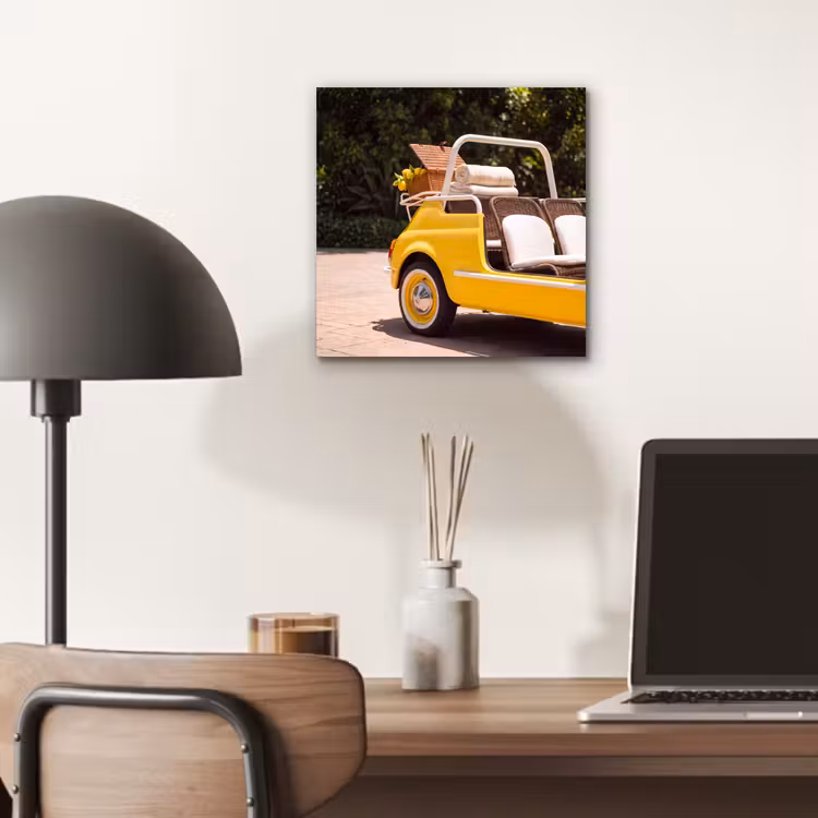 Auto - Picknick - Zomer - Geel aluminium wit klein -sfeer5