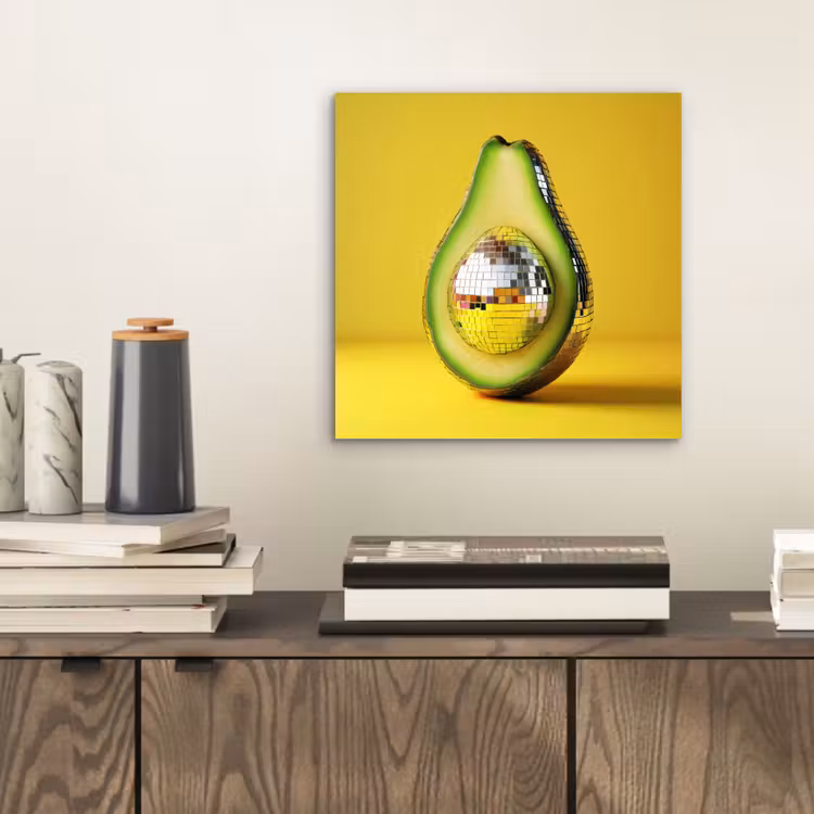 Avocado - Discobal - Geel - Glitter aluminium wit klein -sfeer1