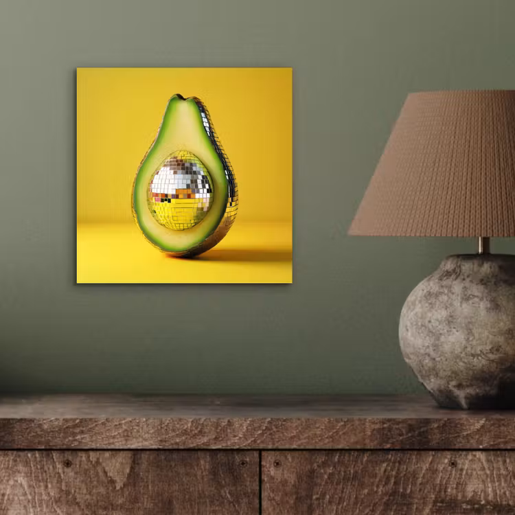 Avocado - Discobal - Geel - Glitter aluminium wit klein -sfeer2