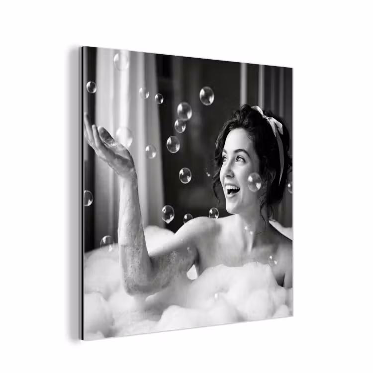 Bad - Bubbels - Zwart - Wit aluminium wit klein -3d