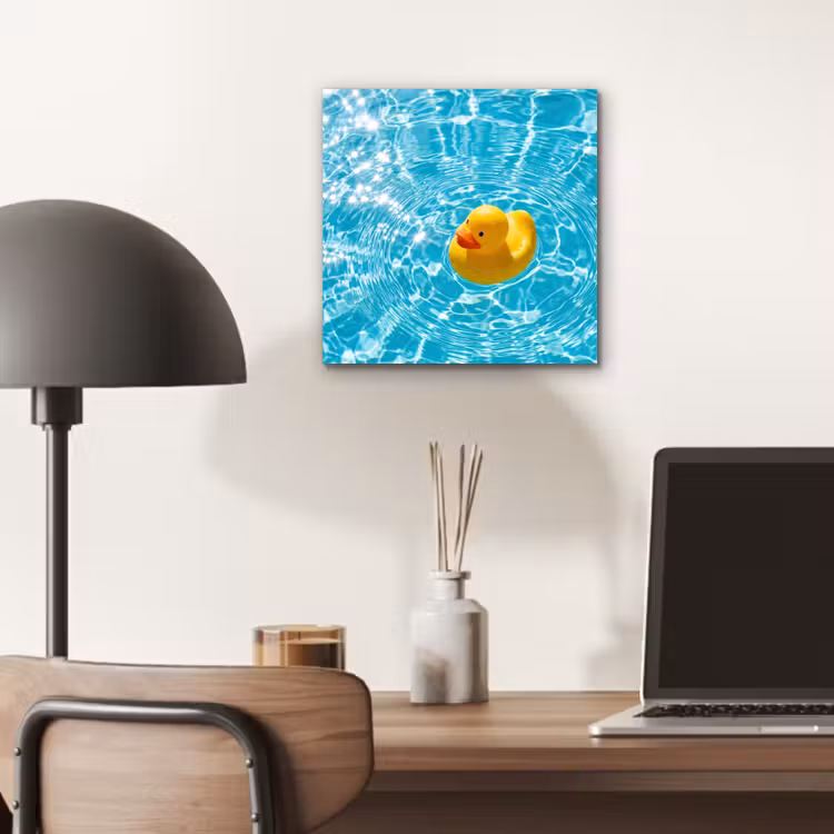 Badeend - Dobberen - Blauw aluminium wit klein -sfeer5