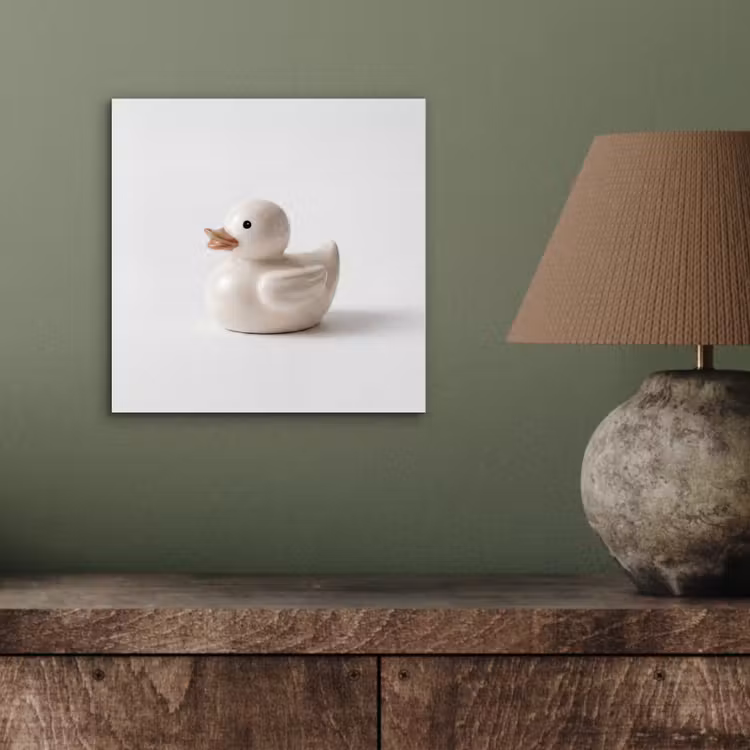 Badeend - Minimalistisch - Wit aluminium wit klein -sfeer2