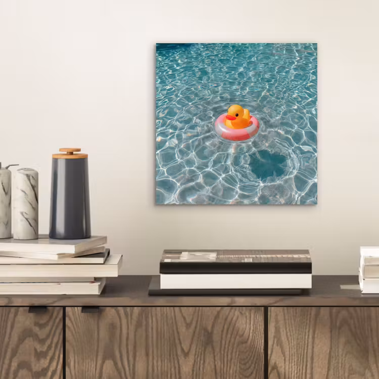 Badeend - Zwemband - Geel aluminium wit klein -sfeer1