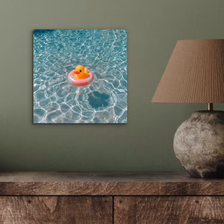 Badeend - Zwemband - Geel aluminium wit klein -sfeer2