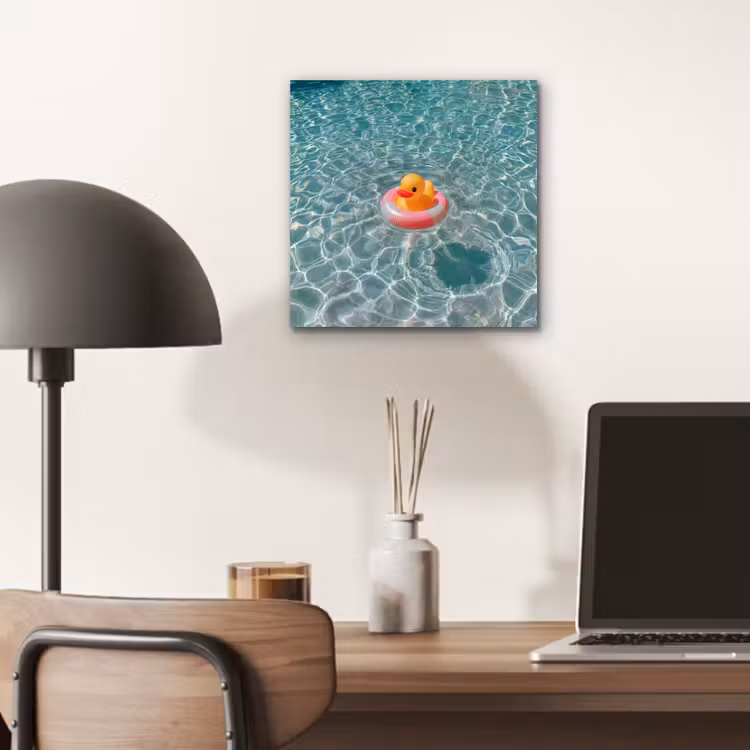 Badeend - Zwemband - Geel aluminium wit klein -sfeer5