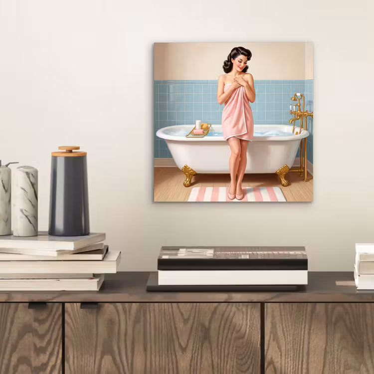 Badkamer - Vrouw - Roze aluminium wit klein -sfeer1