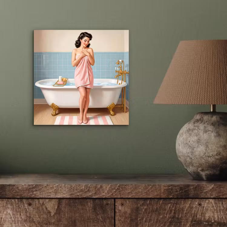 Badkamer - Vrouw - Roze aluminium wit klein -sfeer2