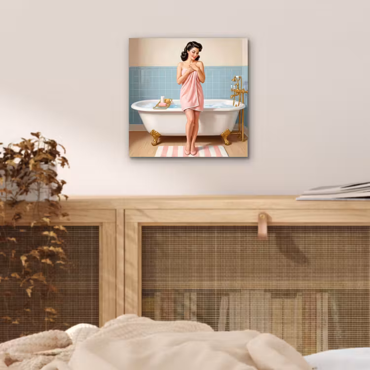 Badkamer - Vrouw - Roze aluminium wit klein -sfeer3