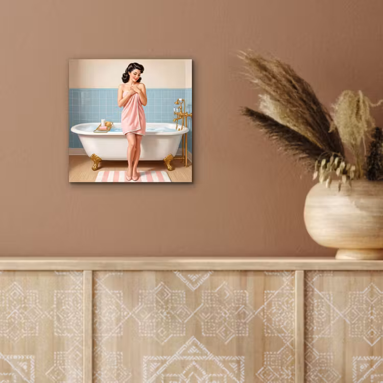 Badkamer - Vrouw - Roze aluminium wit klein -sfeer4