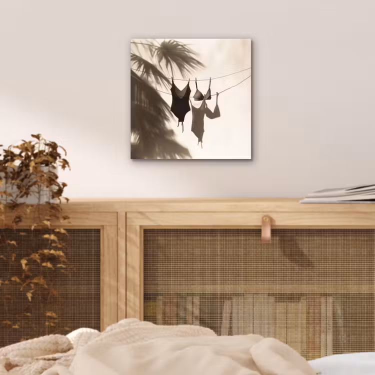 Badkleding - Palmbomen - Schaduw - Tropisch aluminium wit klein -sfeer3