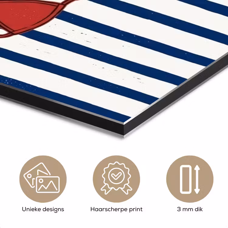 Badkleding - Waslijn - Zomer - Illustratie - Rood aluminium wit klein -closeup_NL