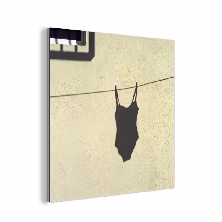 Badpak - Schaduw - Muur - Zomer - Minimalistisch aluminium wit klein -3d