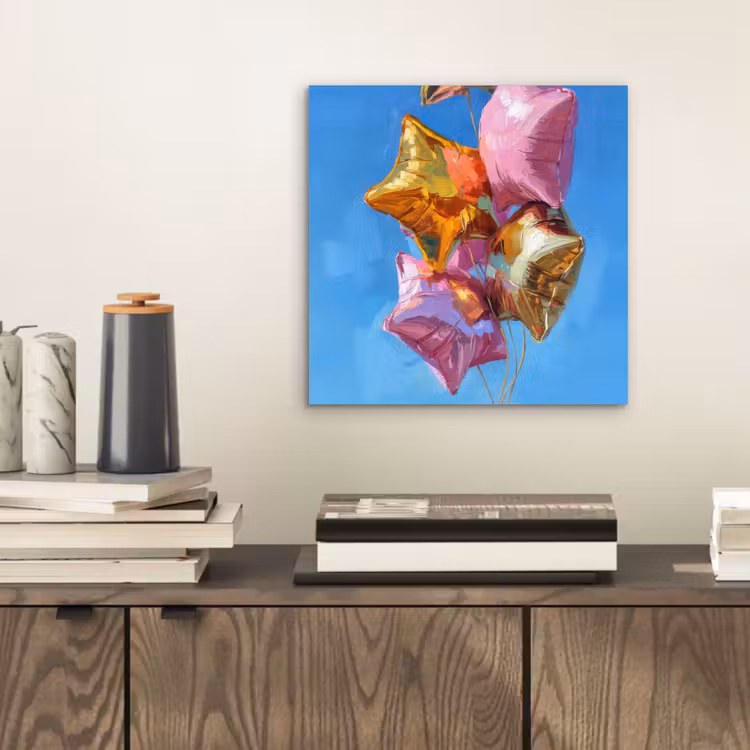 Ballonnen - Goud - Stervorm - Roze aluminium wit klein -sfeer1