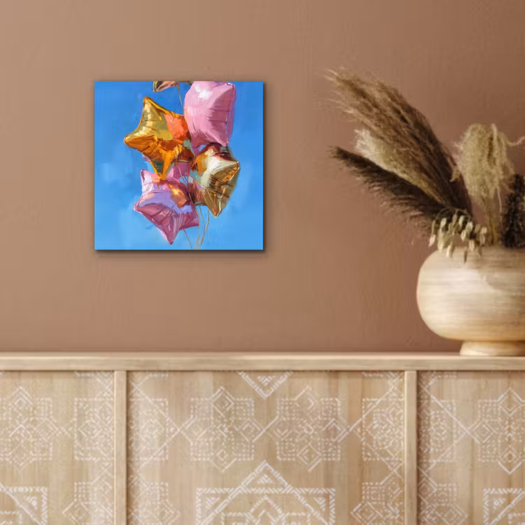 Ballonnen - Goud - Stervorm - Roze aluminium wit klein -sfeer4