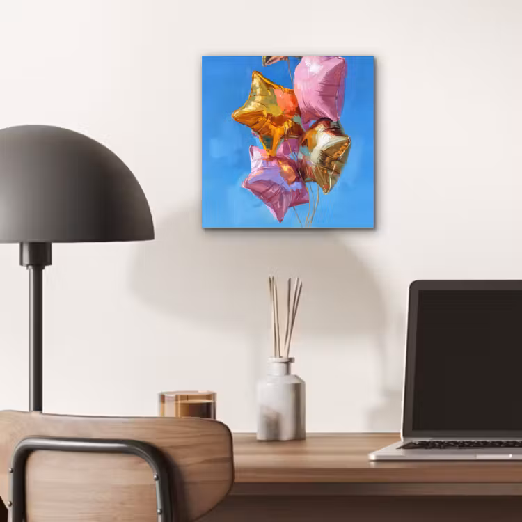 Ballonnen - Goud - Stervorm - Roze aluminium wit klein -sfeer5