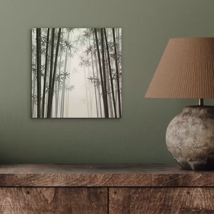 Bamboe - Bos - Mist - Natuur aluminium wit klein -sfeer2