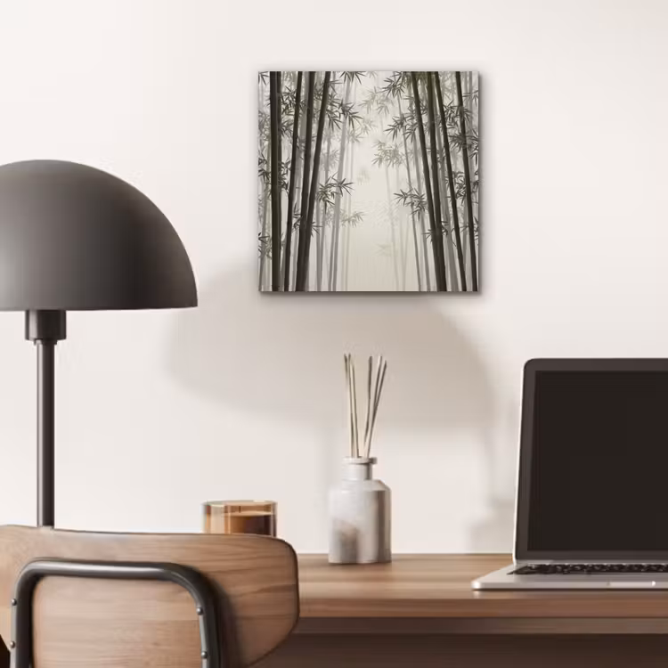 Bamboe - Bos - Mist - Natuur aluminium wit klein -sfeer5