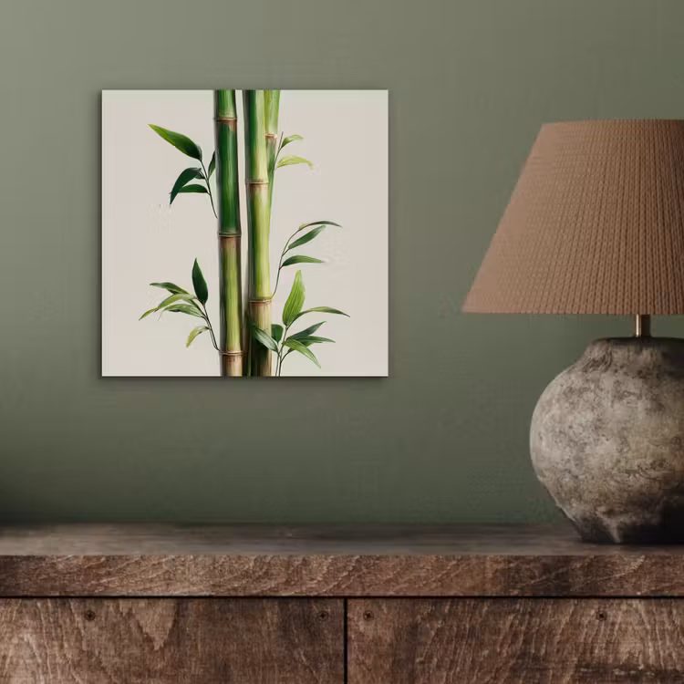 Bamboestengels - Sierlijk - Groen aluminium wit klein -sfeer2