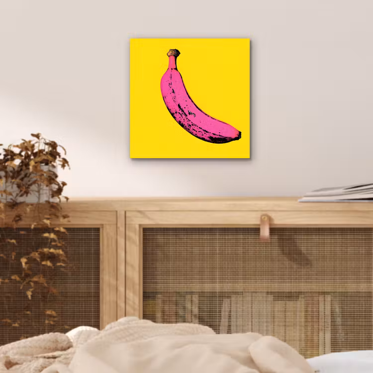 Banaan - Grafisch - Geel aluminium wit klein -sfeer3