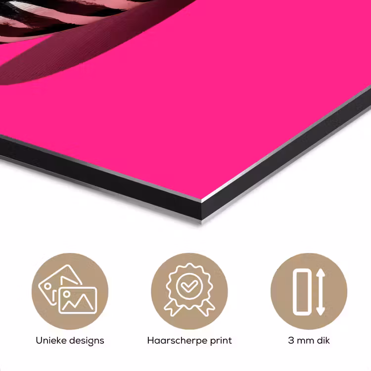 Banaan - Zebraprint - Roze aluminium wit klein -closeup_NL