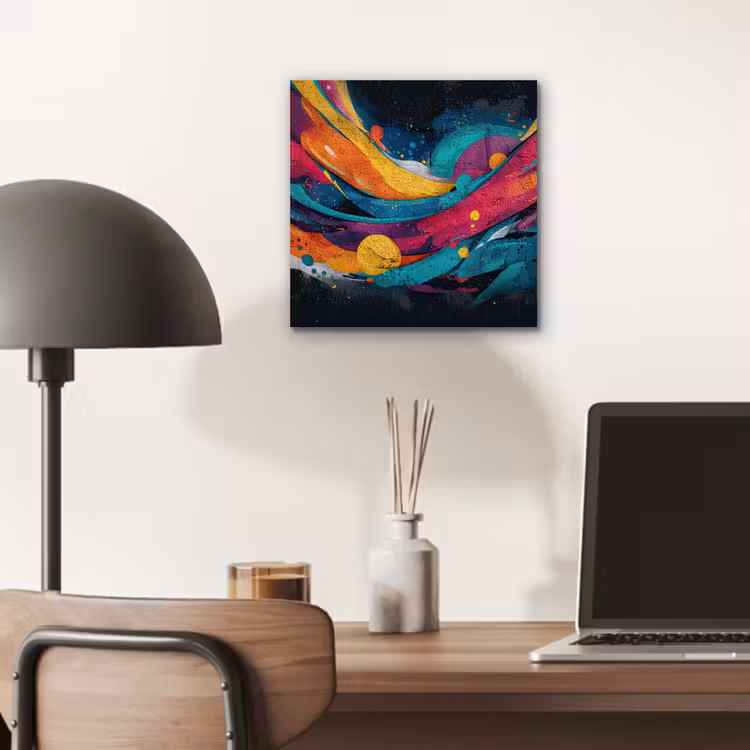 Banen - Golven - Kleurrijk - Abstract aluminium wit klein -sfeer5