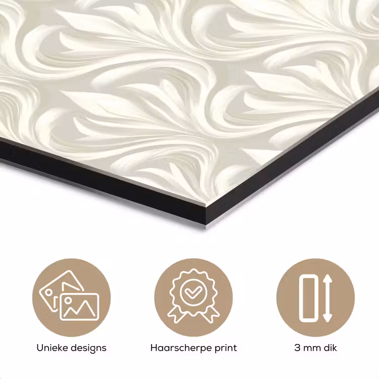 Barok - Patroon - Beige aluminium wit klein 46 -closeup_NL